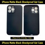 Matte Black Shockproof Silicone Gel Case for iPhone 13 Pro, 13 Pro Max, 13 Mini Slim Fit Look